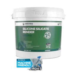 EWI-040 Silicone Silicate Render 1.5mm grain - 25kg Tub - Various Colours