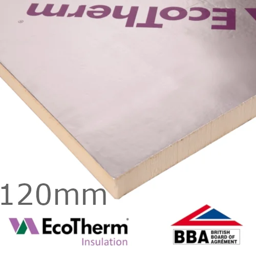 120mm EcoTherm EcoVersal PIR Insulation Board - 1200mm x 2400mm 120mm EcoTherm EcoVersal PIR Insulation Board - 1200mm x 2400mm