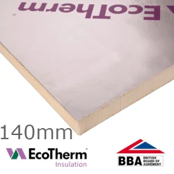 140mm EcoTherm EcoVersal PIR Insulation Board - 1200mm x 2400mm