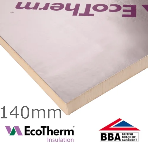 140mm EcoTherm EcoVersal PIR Insulation Board - 1200mm x 2400mm 140mm EcoTherm EcoVersal PIR Insulation Board - 1200mm x 2400mm
