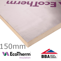 150mm EcoTherm EcoVersal PIR Insulation Board - 1200mm x 2400mm 150mm EcoTherm EcoVersal PIR Insulation Board - 1200mm x 2400mm