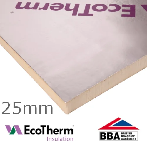 25mm EcoTherm EcoVersal PIR Insulation Board - 1200mm x 2400mm 25mm EcoTherm EcoVersal PIR Insulation Board - 1200mm x 2400mm