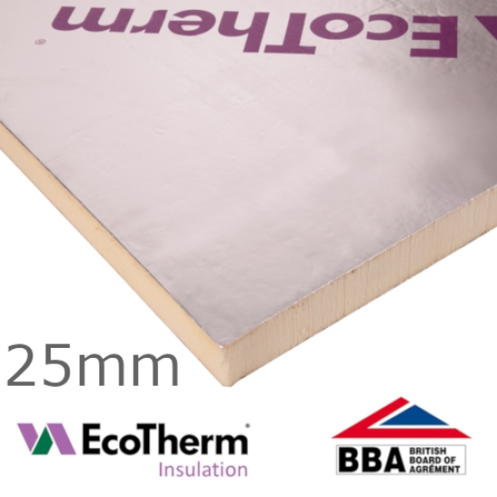 25mm EcoTherm EcoVersal PIR Insulation Board - 1200mm x 2400mm