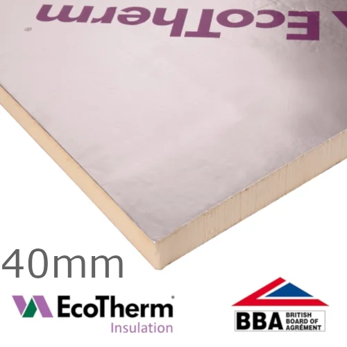 40mm EcoTherm EcoVersal PIR Insulation Board - 1200mm x 2400mm 40mm EcoTherm EcoVersal PIR Insulation Board - 1200mm x 2400mm