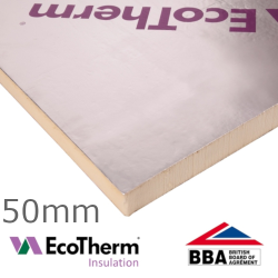 50mm EcoTherm EcoVersal PIR Insulation Board - 1200mm x 2400mm 50mm EcoTherm EcoVersal PIR Insulation Board - 1200mm x 2400mm