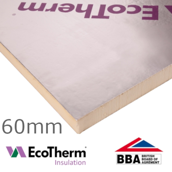 60mm EcoTherm EcoVersal PIR Insulation Board - 1200mm x 2400mm
