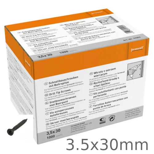 3.5x30mm Fermacell Drill Tip Screws - box of 1000 3.5x30mm Fermacell Drill Tip Screws - box of 1000