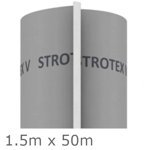 Strotex V 135GSM Breather Membrane for Roofs and Walls - 1.5m x 50m Roll Strotex V 135GSM Breather Membrane for Roofs and Walls - 1.5m x 50m Roll