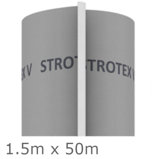 Strotex V 135GSM Breather Membrane for Roofs and Walls - 1.5m x 50m Roll - Pallet of 55 Strotex V 135GSM Breather Membrane for Roofs and Walls - 1.5m x 50m Roll - Pallet of 55