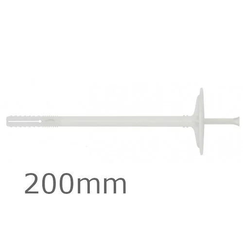 200mm Plastic Insulation Panel Fixings - pack of 200. 200mm Plastic Insulation Panel Fixings - pack of 200.