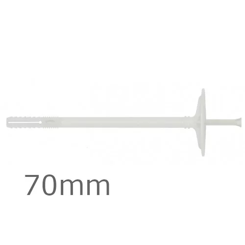 70mm Plastic Insulation Panel Fixings - pack of 250. 70mm Plastic Insulation Panel Fixings - pack of 250.