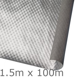 Powerlon ThermaPerm Housewrap Termo-Reflective Breather Membrane - 1.5m x 100m Roll Powerlon ThermaPerm Housewrap Termo-Reflective Breather Membrane - 1.5m x 100m Roll