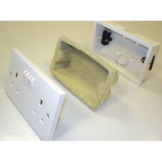 JCW Fire and Acoustic Socket Box Inserts - Double x 35mm deep