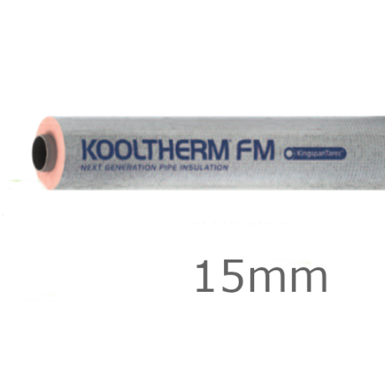 15mm Bore 15mm Thick Kooltherm FM Pipe Insulation