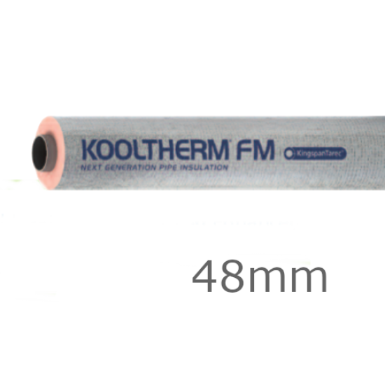 48mm Bore 25mm Thick Kooltherm FM Pipe Insulation