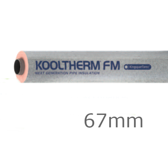 67mm Bore 25mm Thick Kooltherm FM Pipe Insulation