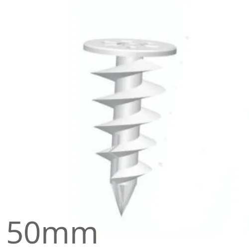50mm Screwed-in Helical Fastener for Polystyrene Insulation WK-DS (pack of 10) 50mm Screwed-in Helical Fastener for Polystyrene Insulation WK-DS (pack of 10)