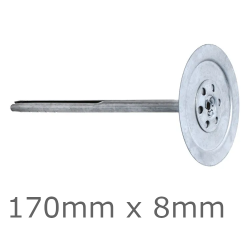 170mm x 8mm MLN Fire Rated Metal Fixings for Rainscreen Insulation in Ventilated Cladding Systems - pack of 50 170mm x 8mm MLN Fire Rated Metal Fixings for Rainscreen Insulation in Ventilated Cladding Systems - pack of 50