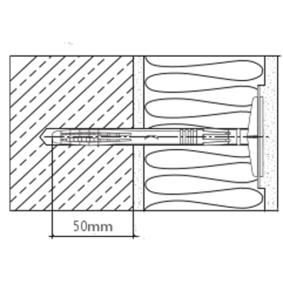 200mm Universal Insulation Panel Fixing with Metal Pin LMX10 (pack of 200)