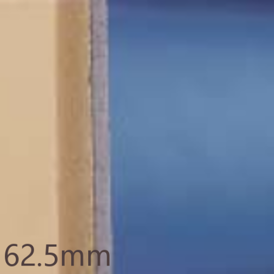 62.5mm Knauf Polyfoam Linerboard - 50mm Extruded Polystyrene (XPS) and 12.5mm Plasterboard