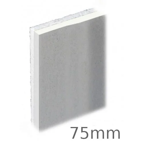 75mm Knauf PIR Thermal Laminate Insulation Board - (65.5mm PIR and 9.5mm Plasterboard) 75mm Knauf PIR Thermal Laminate Insulation Board - (65.5mm PIR and 9.5mm Plasterboard)