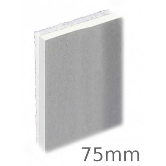 75mm Knauf PIR Thermal Laminate Insulation Board 65.5mm PIR 9.5mm Plasterboard