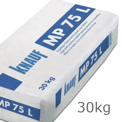 Knauf MP 75 L - Pre-Mixed Dry Gypsum Plaster - 30 Kg - MP75L Knauf MP 75 L - Pre-Mixed Dry Gypsum Plaster - 30 Kg - MP75L