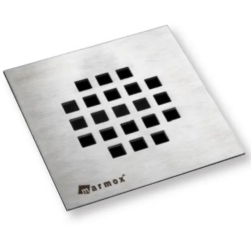 Marmox Minilay Point Square Grate - Stainless Steel Shower Drain Cover Marmox Minilay Point Square Grate - Stainless Steel Shower Drain Cover