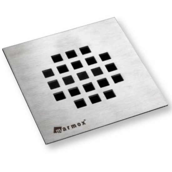 Marmox Minilay Point Square Grate - Stainless Steel Shower Drain Cover