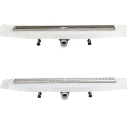Marmox Minilay Linear Round Grate - Stainless Steel Shower Drain Cover Marmox Minilay Linear Round Grate - Stainless Steel Shower Drain Cover