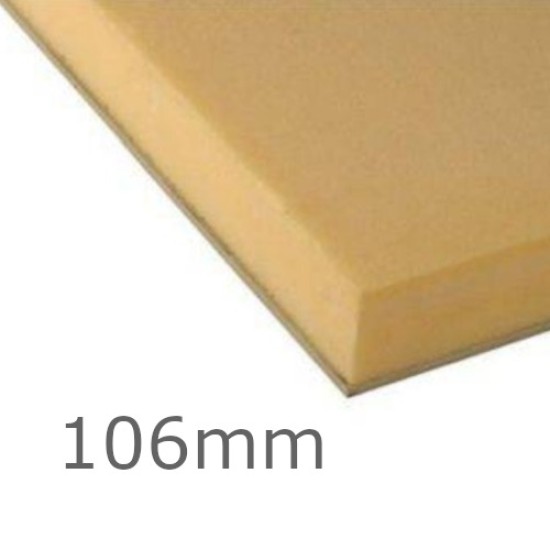 106mm Polyfoam XPS Upstand Board - (100mm XPS and 6mm Facing Board) - pallet of 22 - 600mm x 1200mm