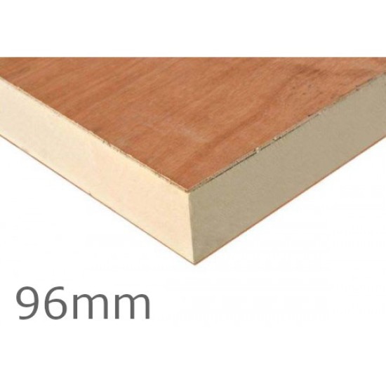 96mm Recticel Plylok PIR Flat Roof Insulation Board - 90mm PIR and 6mm Plywood Sheet
