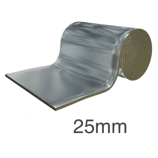 25mm Rockwool Ductwrap - Thermal Insulation For Ductwork - 1m x 5m roll