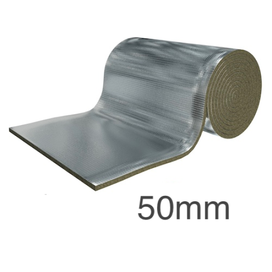 50mm Rockwool Ductwrap - Thermal Insulation For Ductwork - 1m x 6m roll