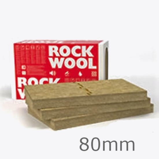 80mm Rockwool Frontrock  MAX E Dual Density External Wall Insulation Slab 1000x600mm (pack of 3)