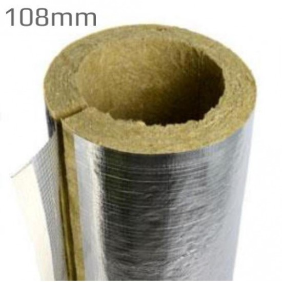108mm Bore 25mm Thick Rockwool RockLap Pipe Insulation