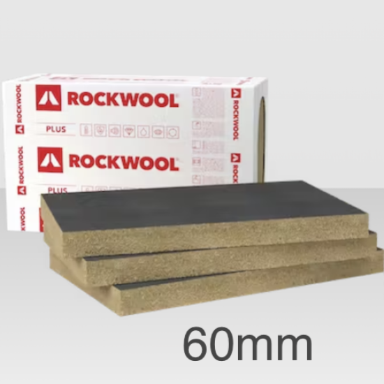 60mm Rockwool Ventirock F Plus Dual-Density Rainscreen Slab - 1000mm x 600mm - pack of 8