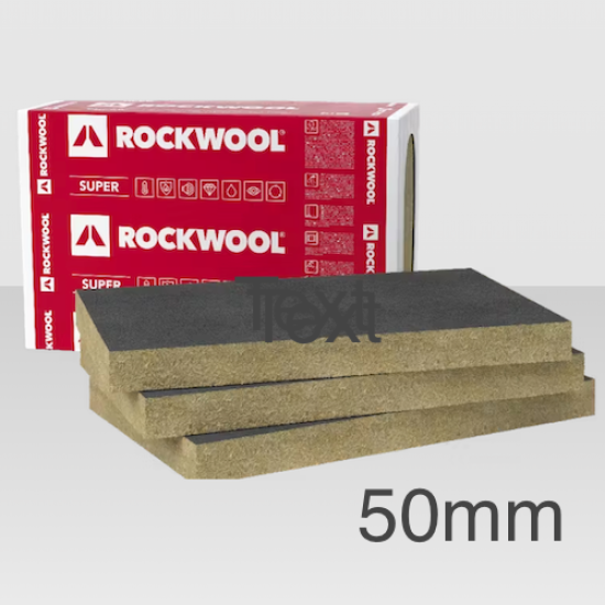 50mm Rockwool Ventirock F Super Dual-Density Rainscreen Slab - 1000mm x 600mm - pack of 4