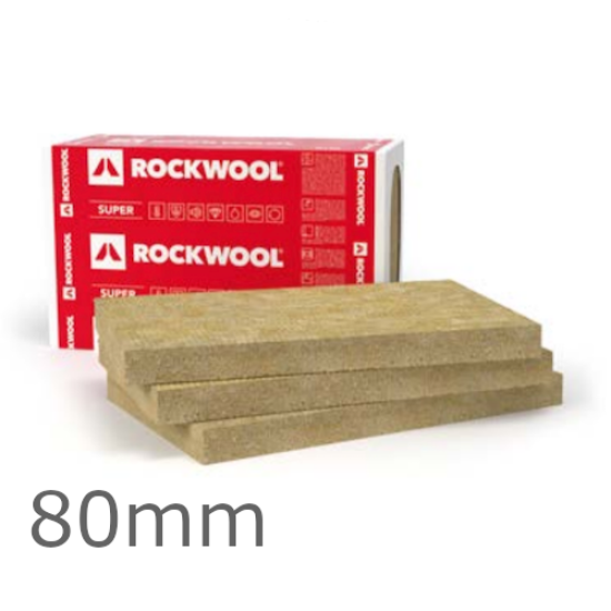 80mm Rockwool Ventirock Super Dual-Density Rainscreen Slab - 1000mm x 600mm - pack of 3