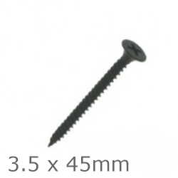 3.5x45mm Black Drywall Screws - Fine Thread - box of 500 3.5x45mm Black Drywall Screws - Fine Thread - box of 500
