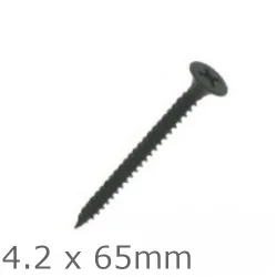 4.2x65mm Black Drywall Screws - Fine Thread - box of 500