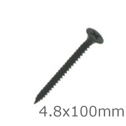 4.8x100mm Black Drywall Screws - Fine Thread - box of 200 4.8x100mm Black Drywall Screws - Fine Thread - box of 200