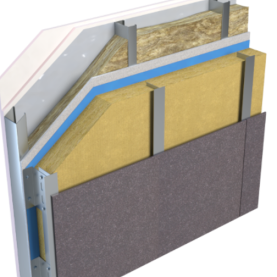 125mm Unilin Stonewool SW/RS Insulation Slab - Ventilated Rainscreen Cladding - 1200mm x 600mm - Pack of 2
