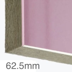 62.5mm Thermal and Acoustic Wall Panel - 50mm Rockwool Slab (A1) bonded to 12.5mm Fire Resistant Plasterboard (A2) - 1200mm x 2400mm 62.5mm Thermal and Acoustic Wall Panel - 50mm Rockwool Slab (A1) bonded to 12.5mm Fire Resistant Plasterboard (A2) - 1200mm x 2400mm