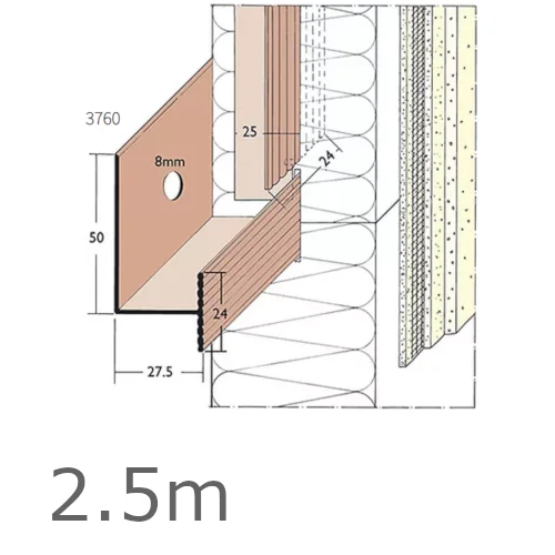 2.5m PVC Rail System Support Track (pack of 25). 2.5m PVC Rail System Support Track (pack of 25).