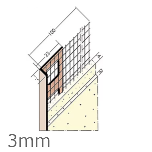 3mm PVC Mesh Wing Render Stop Bead
