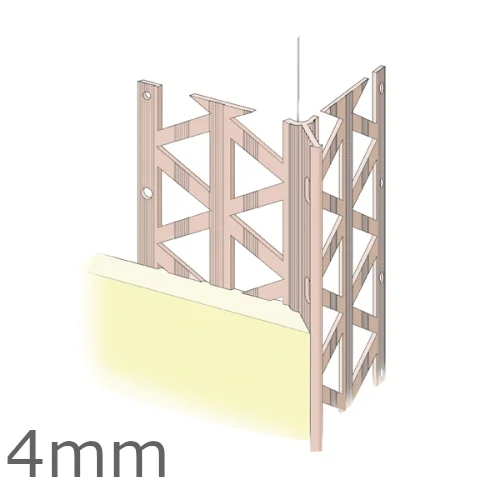 4mm PVC Render Only Corner Bead (pack of 25). 4mm PVC Render Only Corner Bead (pack of 25).