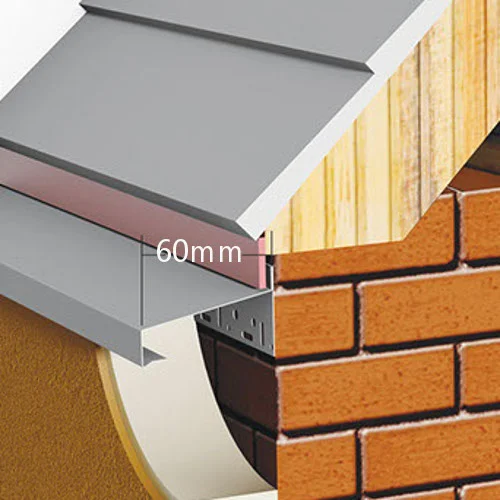 60mm WEC 791 Verge Trim Upstand Profile - 2.5m length 60mm WEC 791 Verge Trim Upstand Profile - 2.5m length