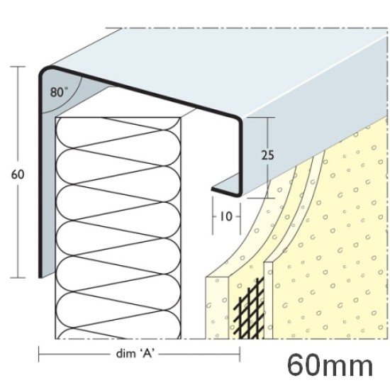 60mm Soffit Flashing and Window Sill Extensions (with full end caps-pair) - 2.5m Length.