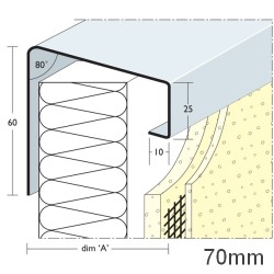 70mm Soffit Flashing and Window Sill Extensions (with full end caps-pair) - 2.5m Length. 70mm Soffit Flashing and Window Sill Extensions (with full end caps-pair) - 2.5m Length.
